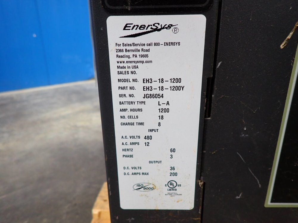 Enersys 36v, 200a Battery Charger - Eh3-18-1200