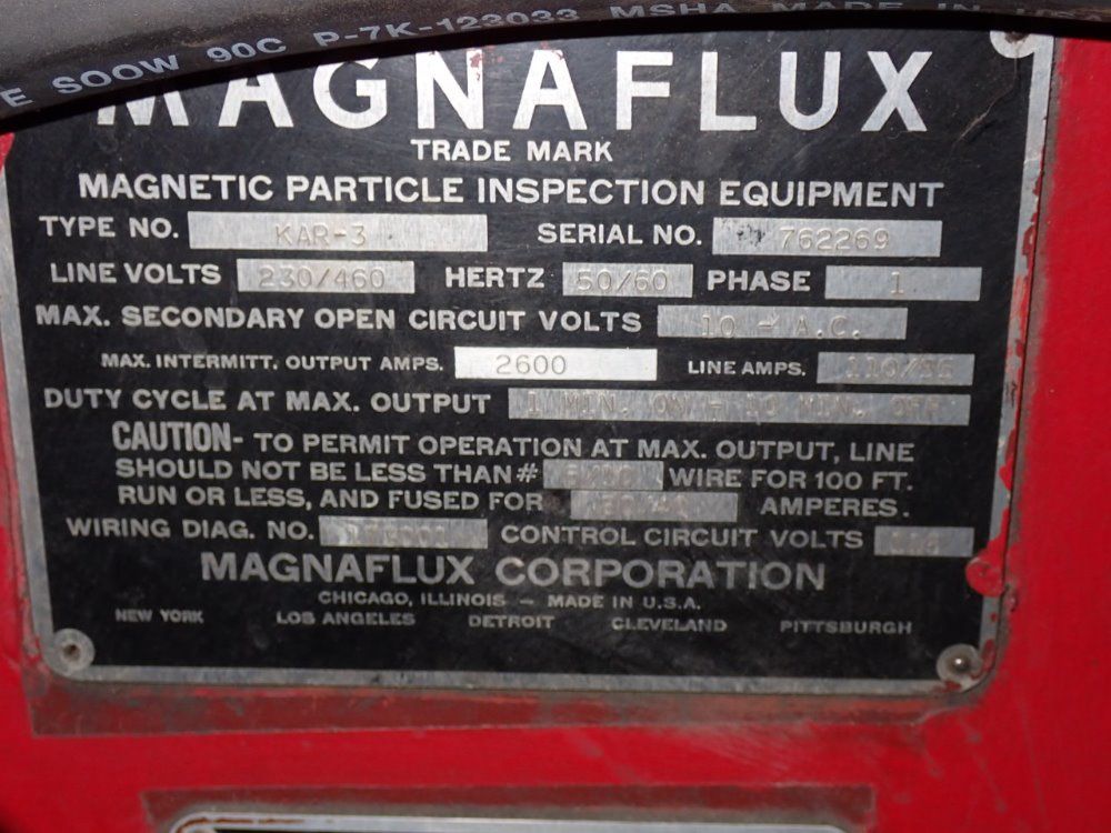 Magnaflux Magnetic Particle Inspection Unit - Kar-3
