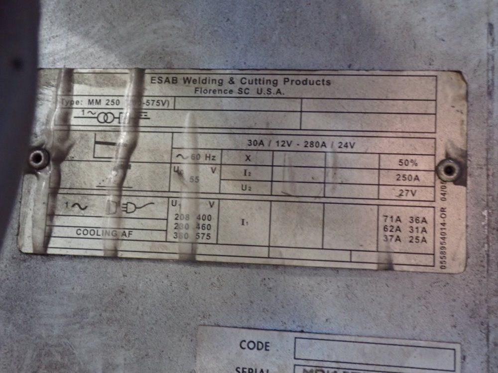 Esab 250 Amp Welder - Migmaster 250