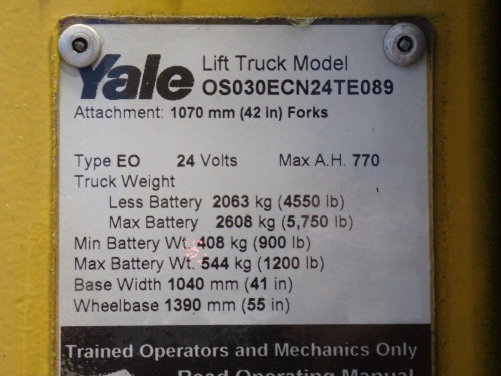 Yale 3000lb Electric Order Picker - Os030ecn24te089