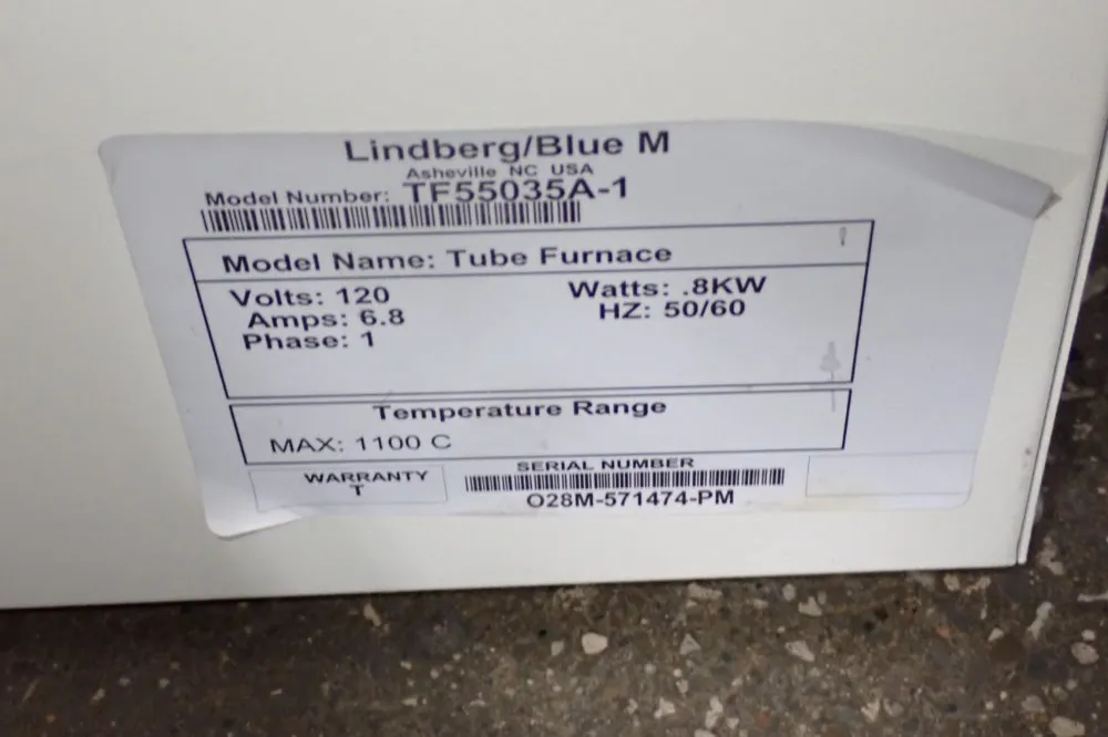 Lindberg/blue 1100 C Tube Furnace - Tf55035a-1
