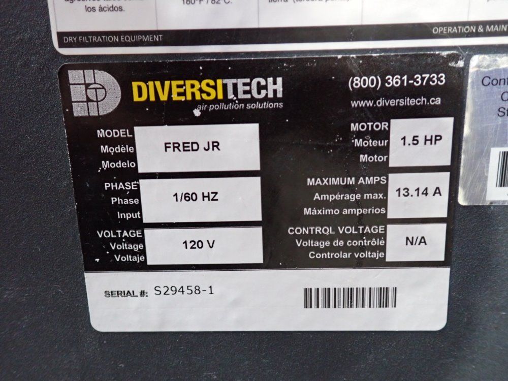 Diversitech 1.5 Hp Fume Extractor - Fredjr