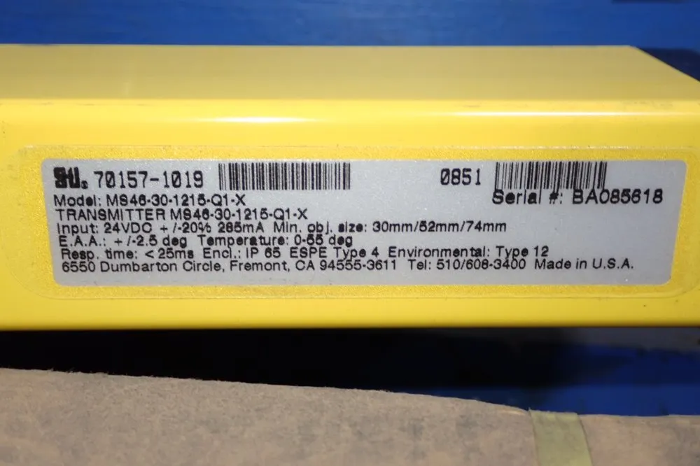 Sti 48" X 1" Safety Light Curtains - Minisafe 4600