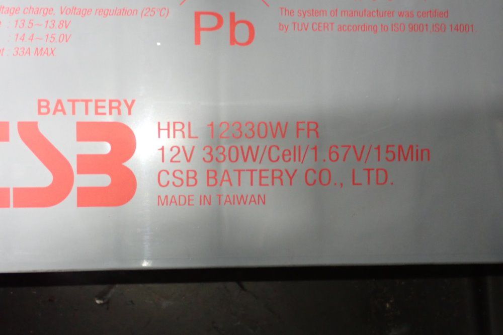 Csb 12v/33a Batteries - Hrl12330wfrhrl12330wfr