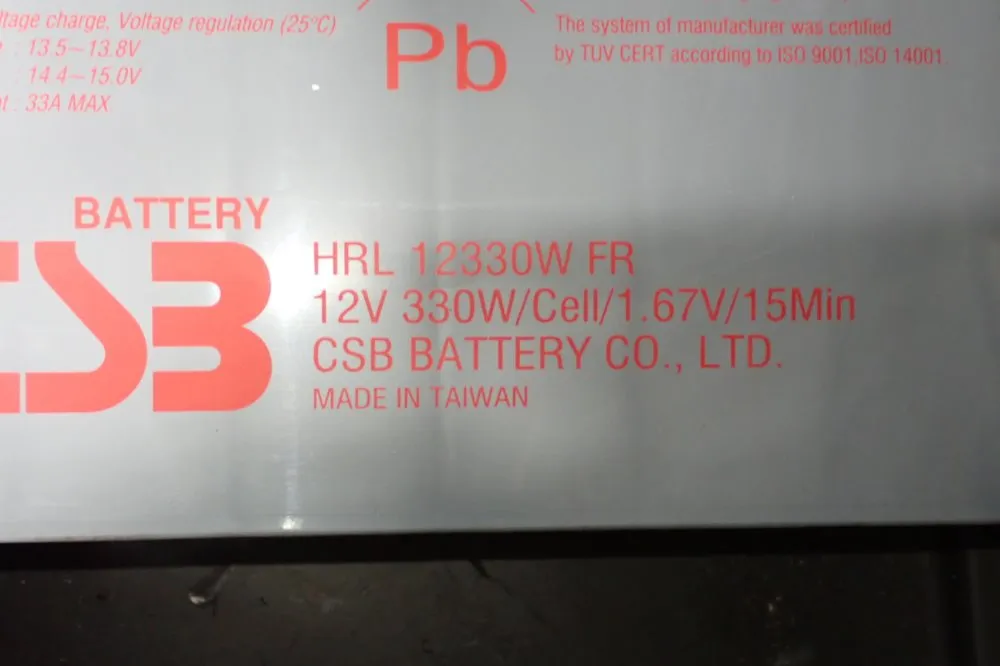 Csb 12v/33a Batteries - Hrl12330wfr