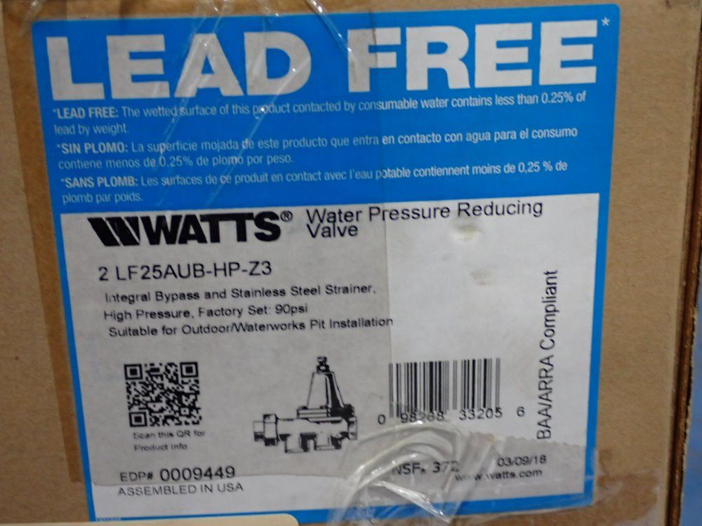 Watts 1/2"-2" Water Pressure Reducing Valve - 2 Lf25aub-hp-z3