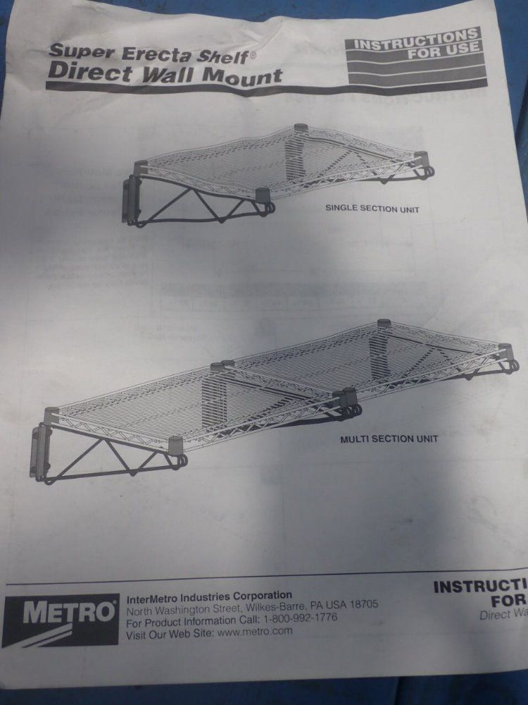 Metro 24" W Super Erecta Shelf Direct Wall Mount - 1wd24s