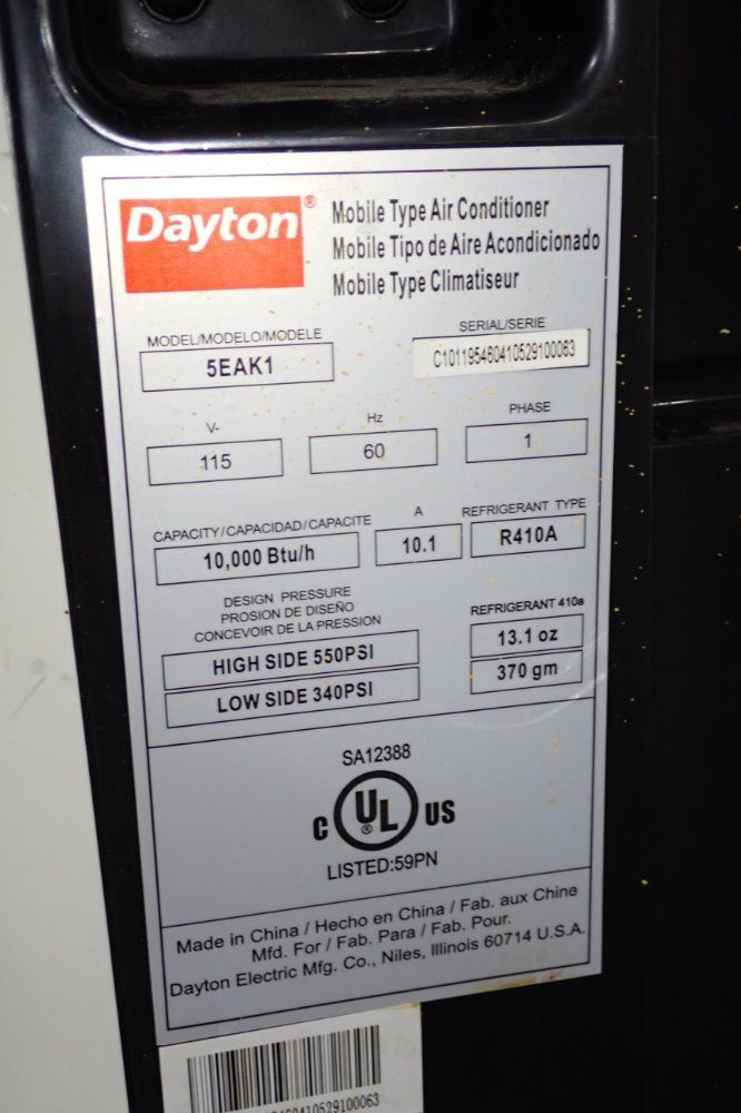 Dayton 10,000 Btu Air Conditioner - Seak1