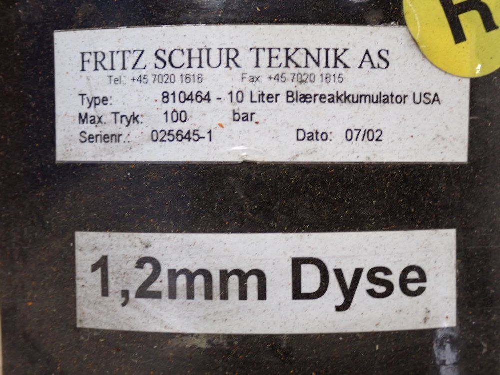 Fritz Schur Energy Nitrogen Compressed Accumulators