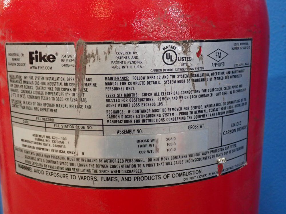 Fike Carbon Dioxide Tank - C70-100