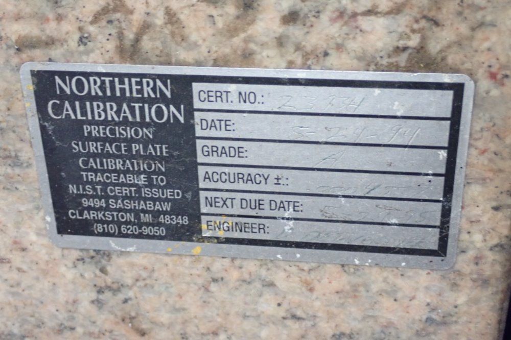 Herman Stone Company 72" X 48" X 12" Granite Surface Plate - 23934