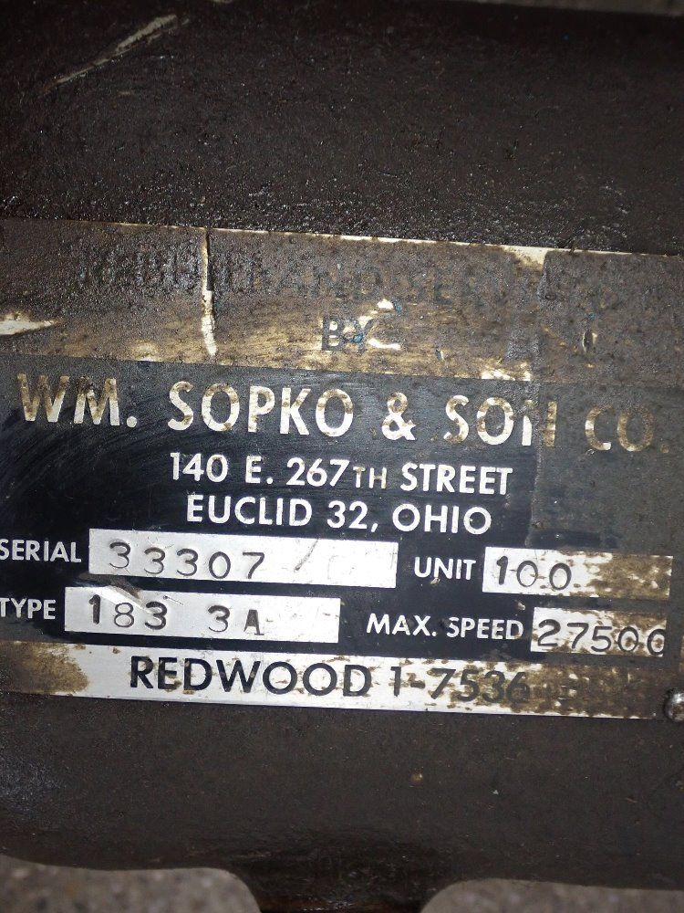 Wm Sopko Gear Drive - 183 3a