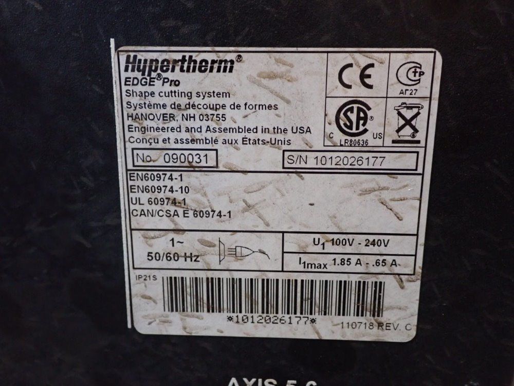Hypertherm Plasma Cutting System - Edge Pro