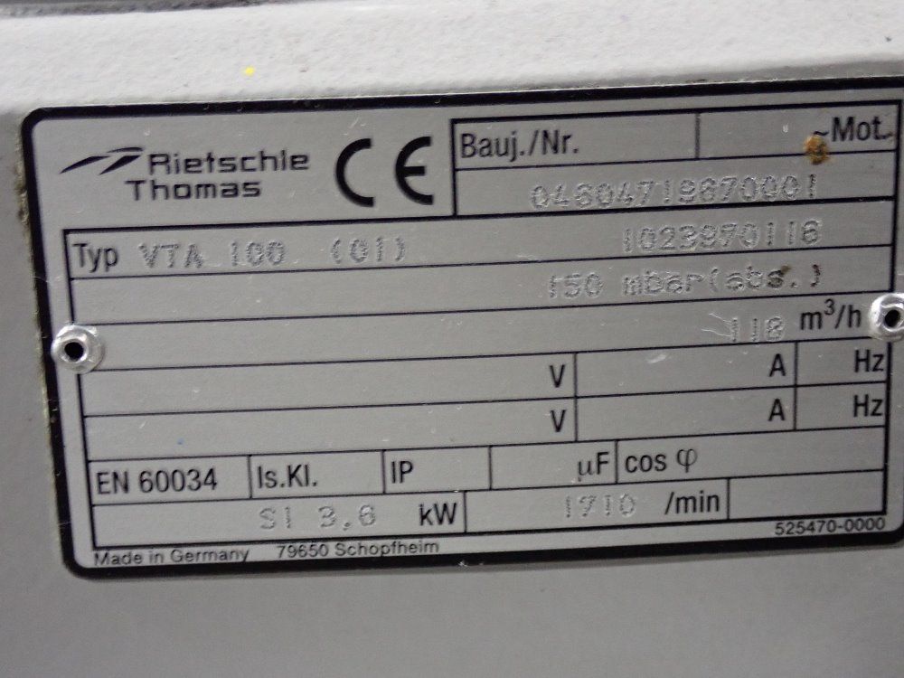 Used Rietschle Thomas Vacuum Pump | HGR Industrial Surplus