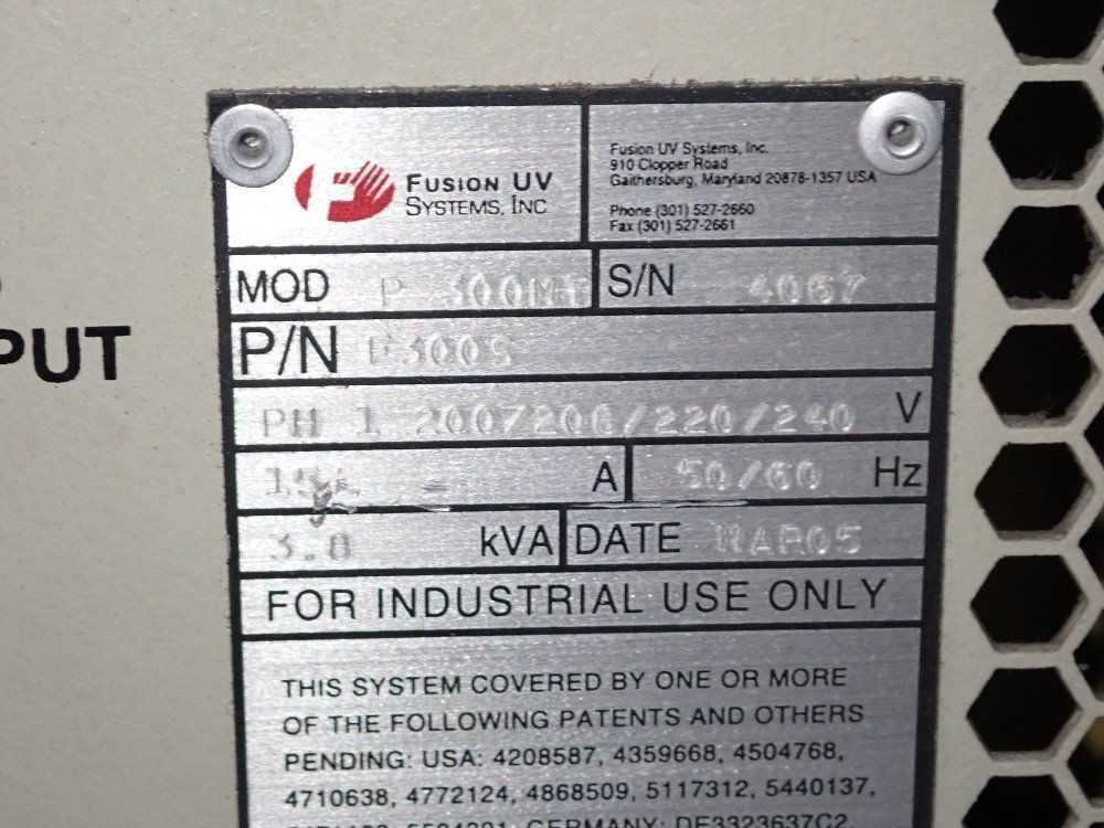 Used Fusion Uv Power Supply | HGR Industrial Surplus