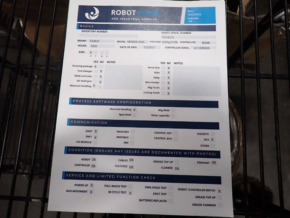 Fanuc 2017 Fanuc M-900ia 260l Robot - M-900ia 260l
