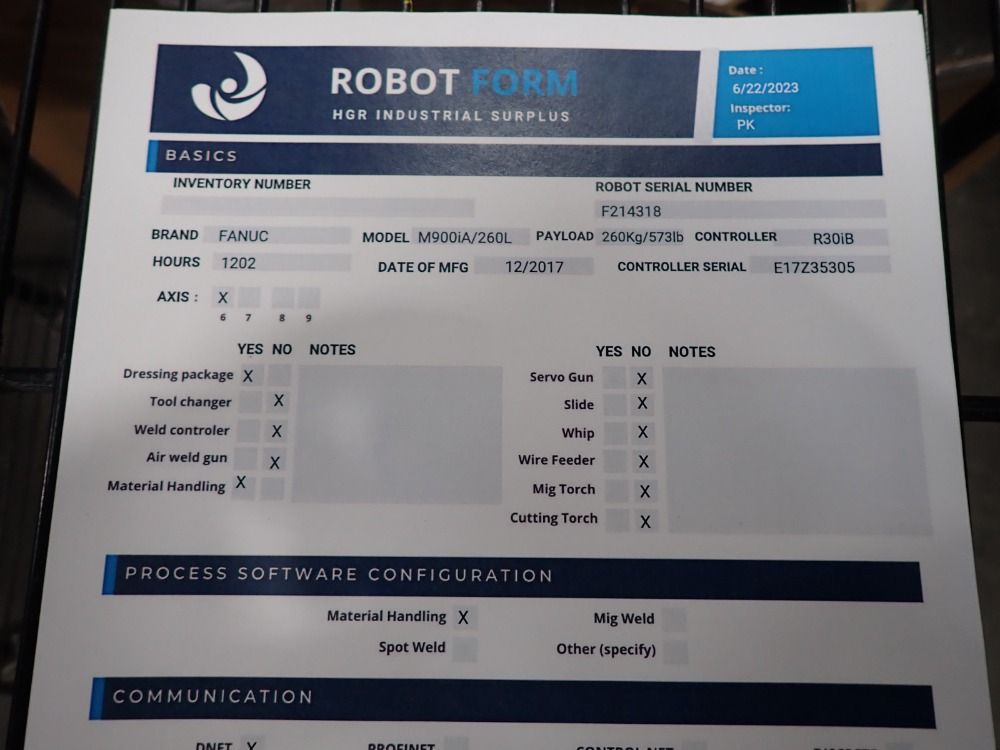 Fanuc 2017 Fanuc M-900ia 260l Robot - M-900ia 260l