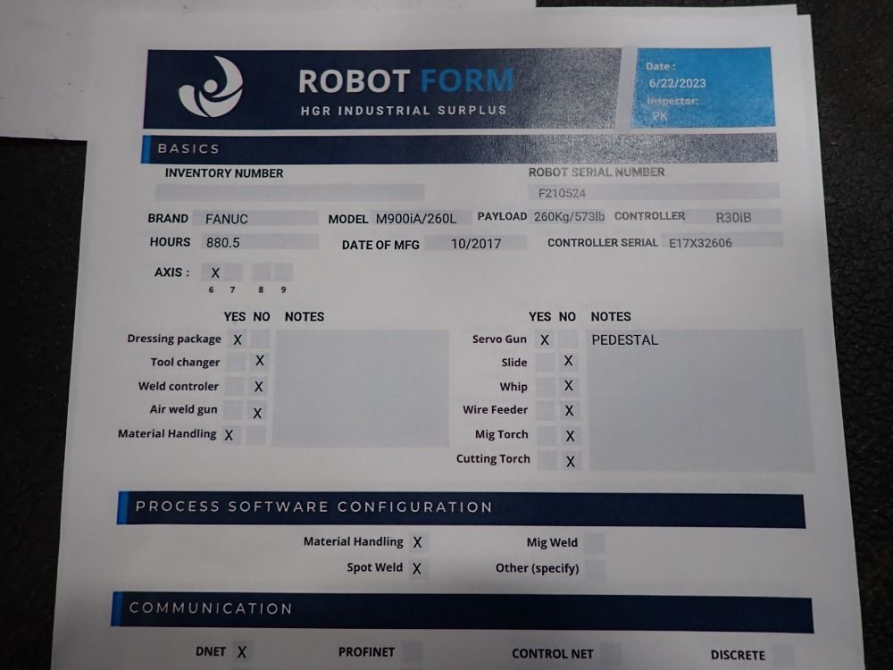Fanuc 2017 Fanuc M-900ia 260l Robot - M-900ia 260l