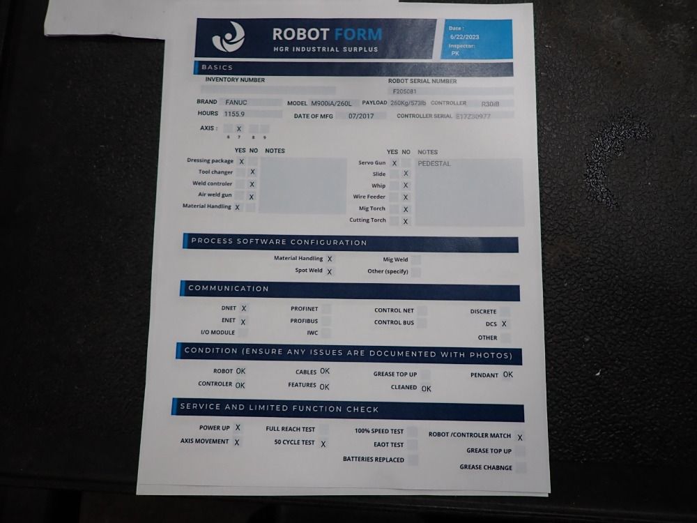 Fanuc 2017 Fanuc M-900ia 260l Robot - M-900ia 260l