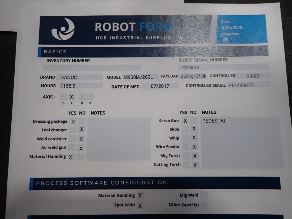Fanuc 2017 Fanuc M-900ia 260l Robot - M-900ia 260l