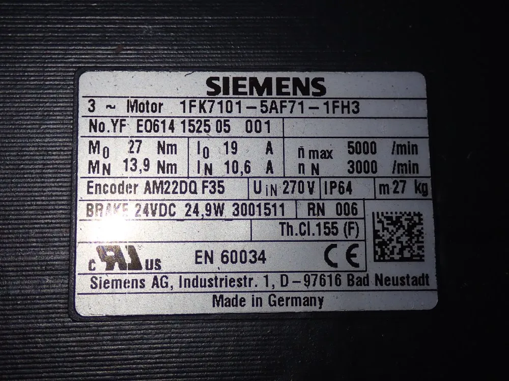 Used Siemens Servo Motor | HGR Industrial Surplus