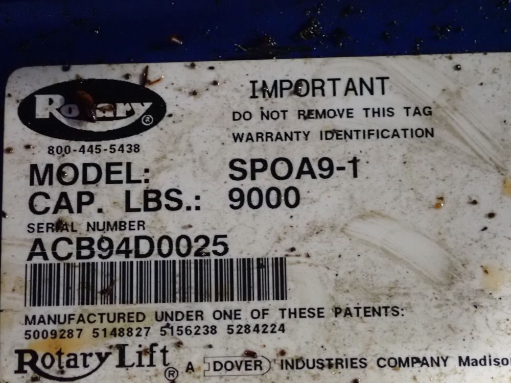 Rotary Rotary 9000 Lbs Hydraulic Automotive Lift
