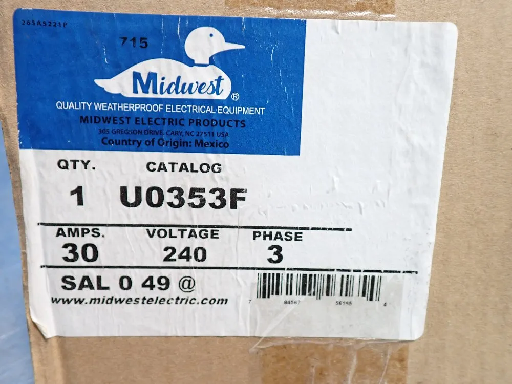Midwest Metallic Fusible Disconnect - U0353f