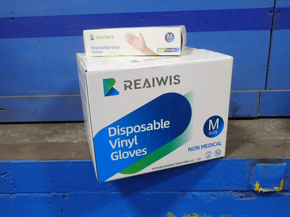 Reaiwis Medium Disposable Vinyl Gloves - M