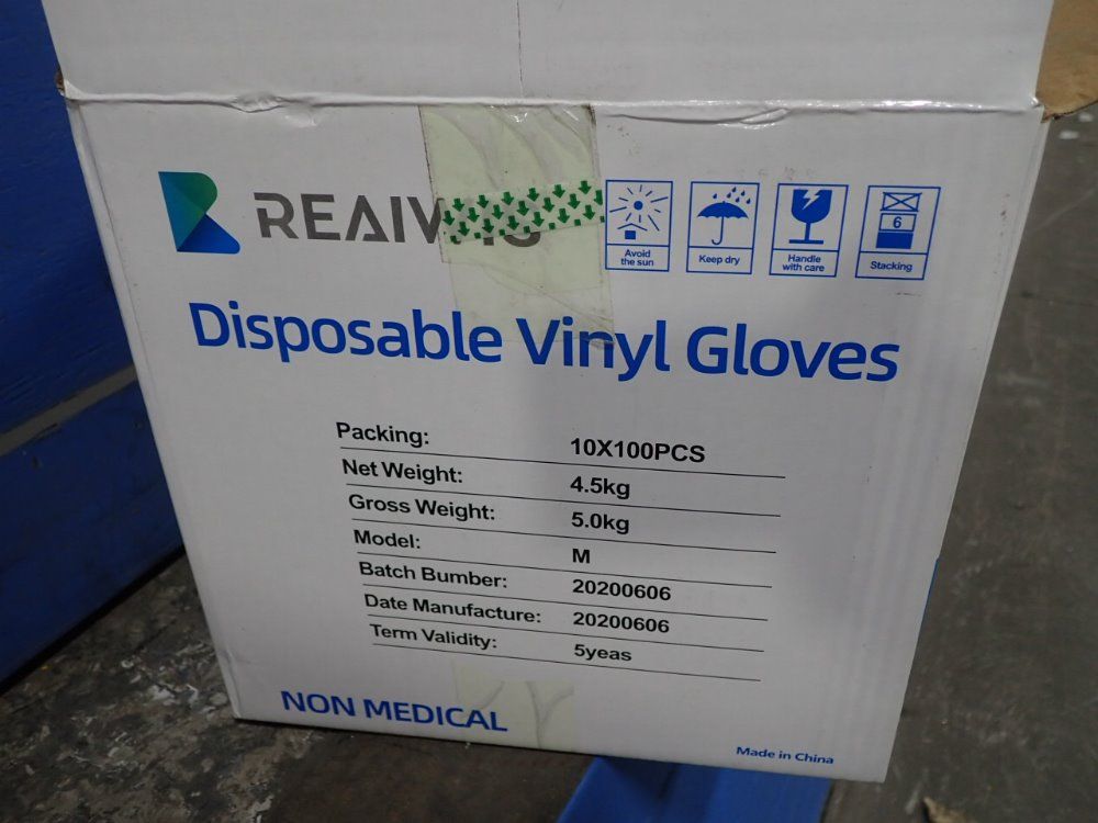 Reaiwis Medium Disposable Vinyl Gloves - M