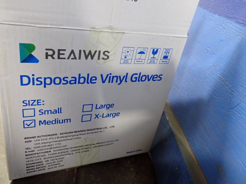 Reaiwis Medium Disposable Vinyl Gloves - M
