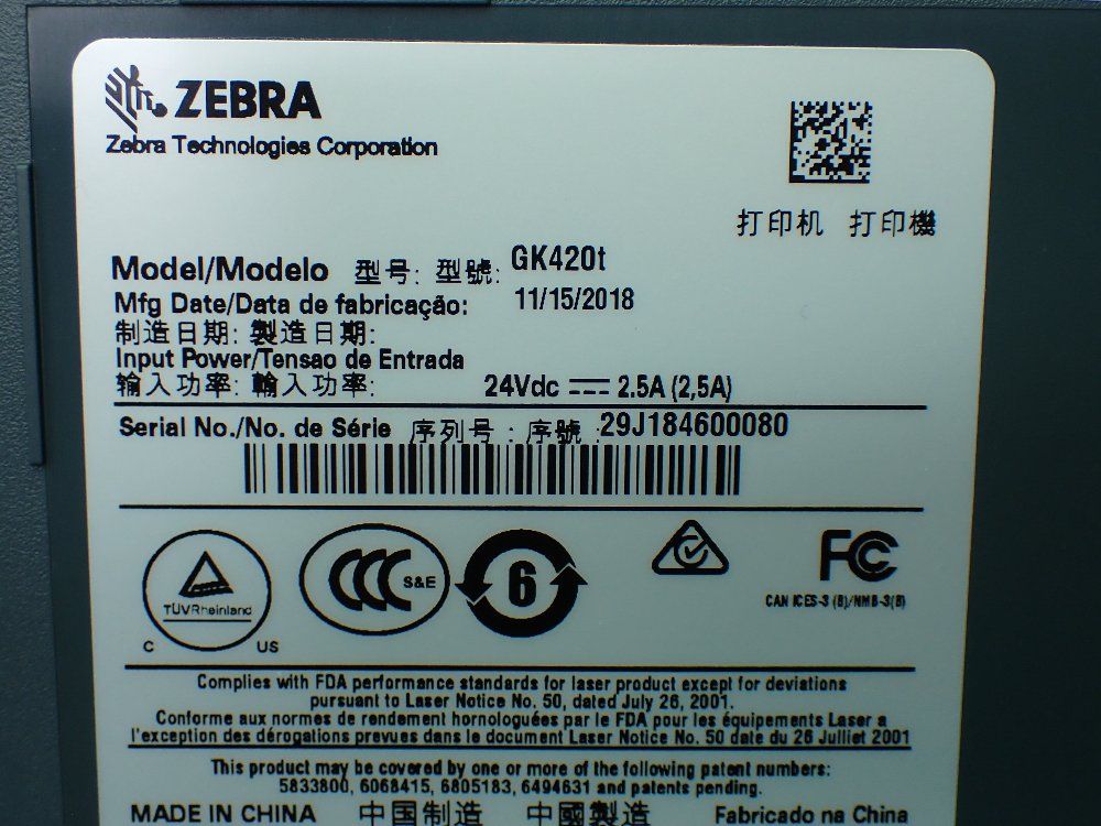 Zebra Barcode Label Printer