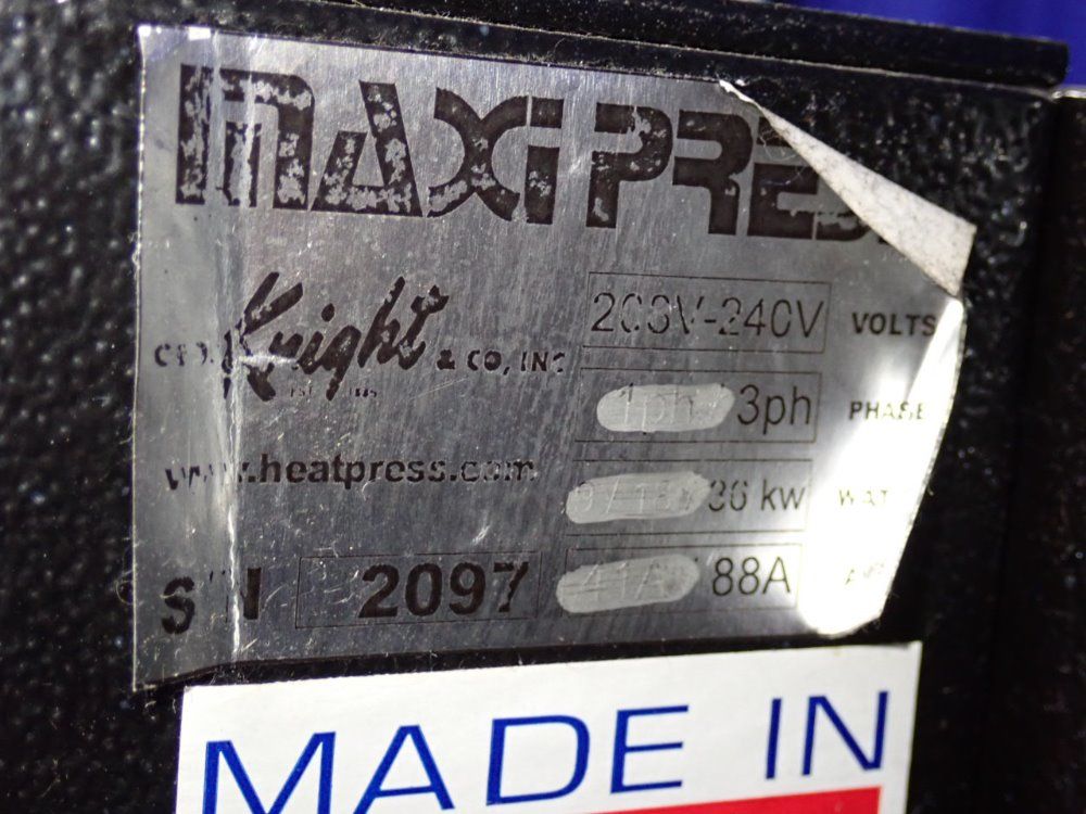 George Knight 45" X 65" Maxipress Heat Press - Maxipress