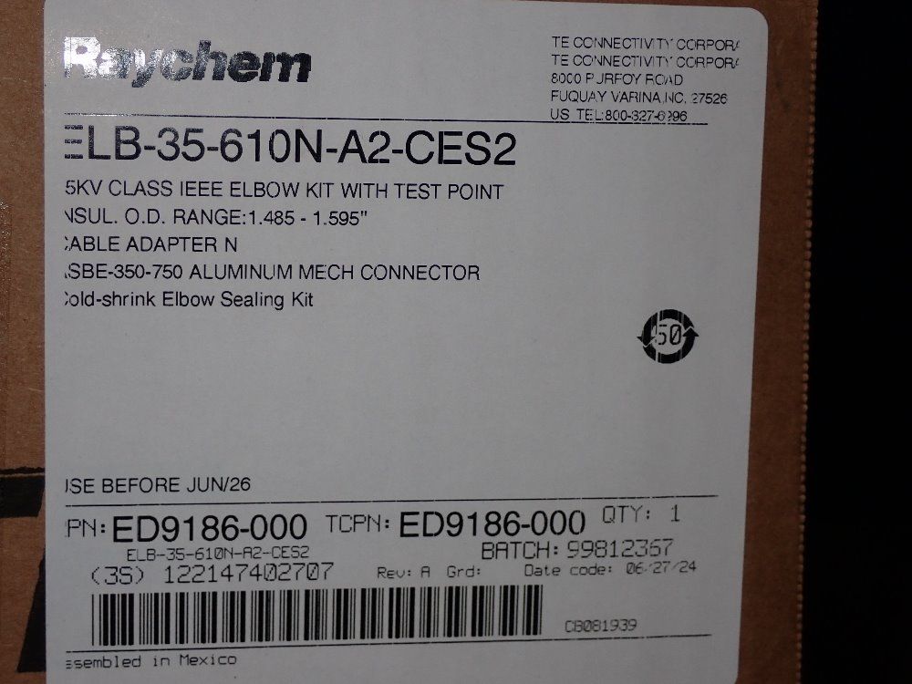 Te Connectivity Cold Shrink Elbow Sealing Kit - Elb-35-610n-a2-ces2