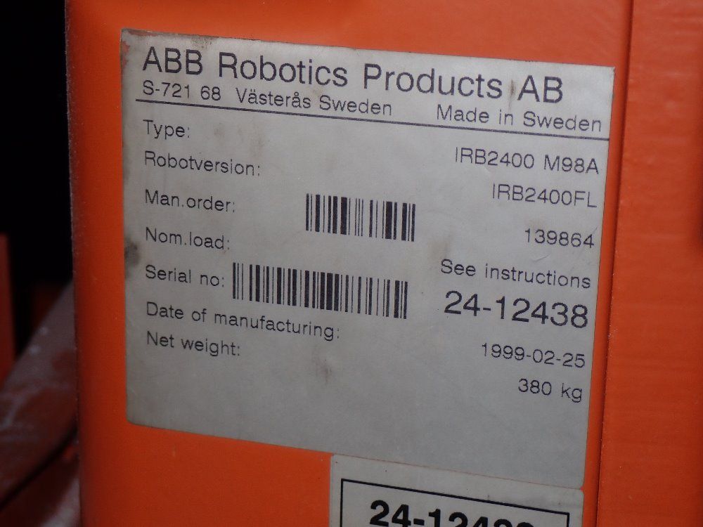 Abb 1999 Abb Irb2400 M98a Robot