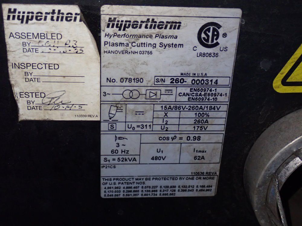 Hypertherm Plasma Cutting System