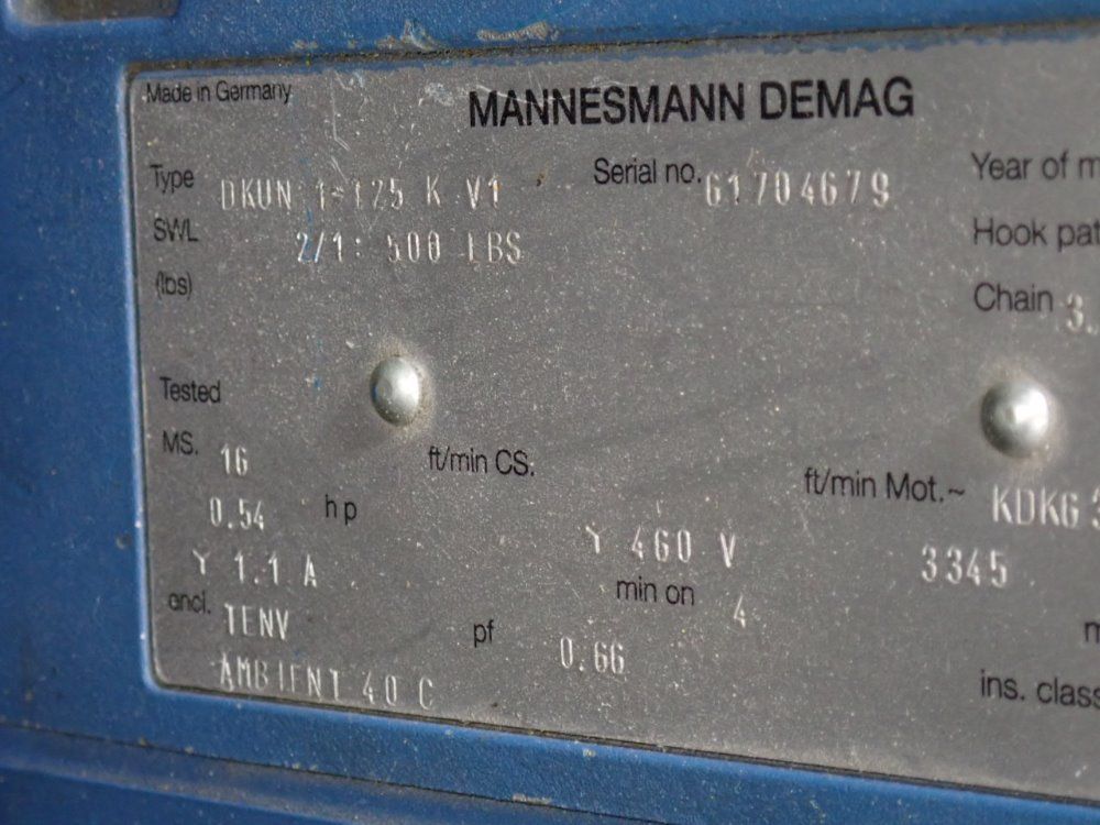 Mannesmann Demag Electric Hoist