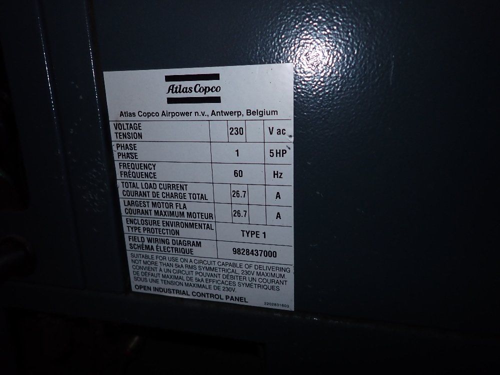 Atlas Copco 2012 Atlas Copco Gx4ff Air Compressor