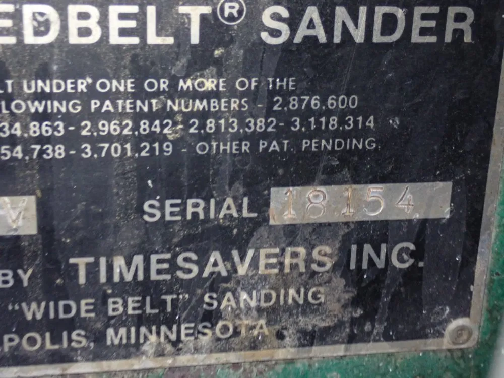 Timesavers Timesavers 352hduv Belt Sander