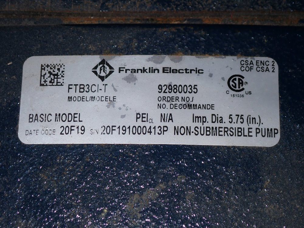 Franklin Electric Franklin Electric 3 Hp Pump