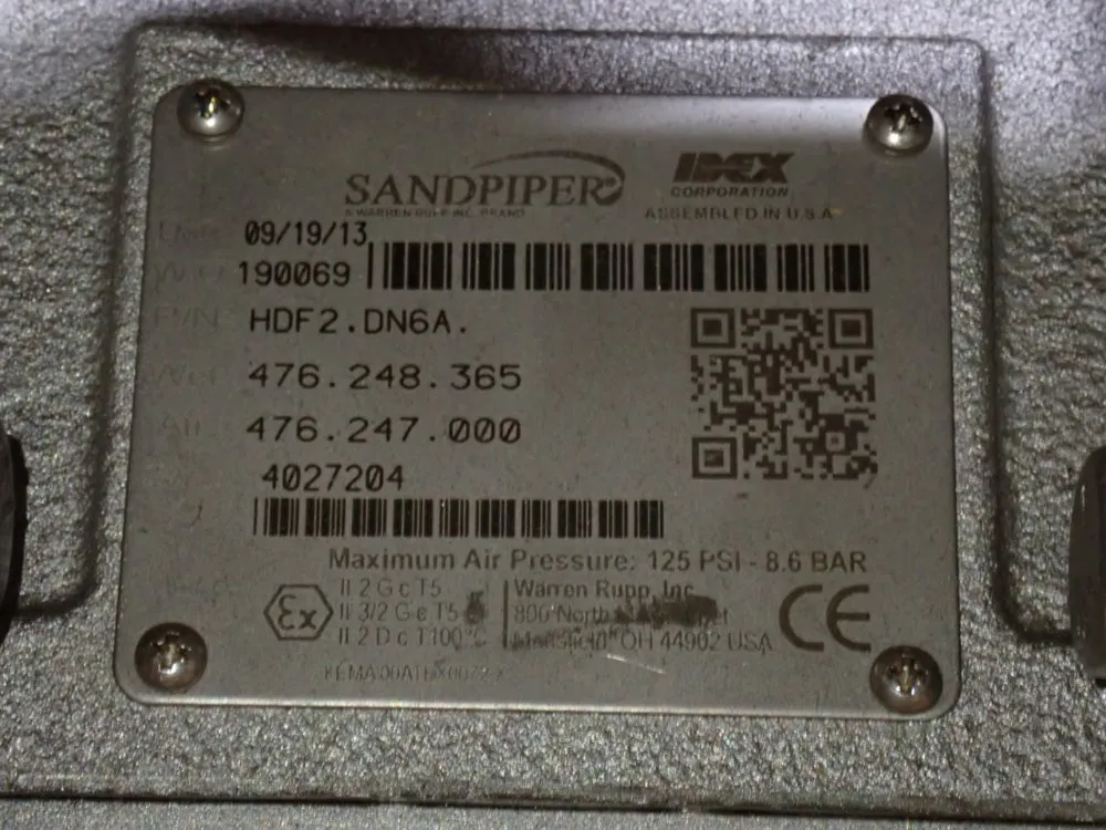 Sandpiper Sandpiper Hdf2 Dn6a Diagphram Pump