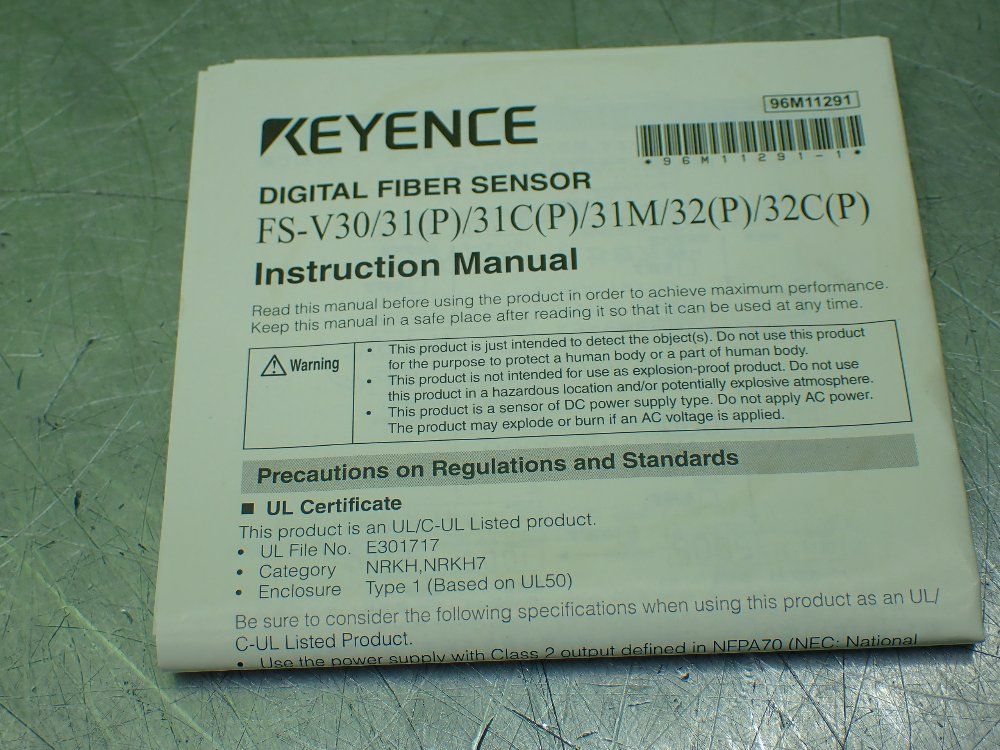 Keyence Fiber Optic Photoelectric Amplifier. - Fs-v31