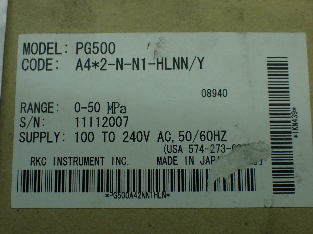 Rkc Instruments Pg500 Digital Panel Mount Indicator - A4*2-n-n1-hlnn/y