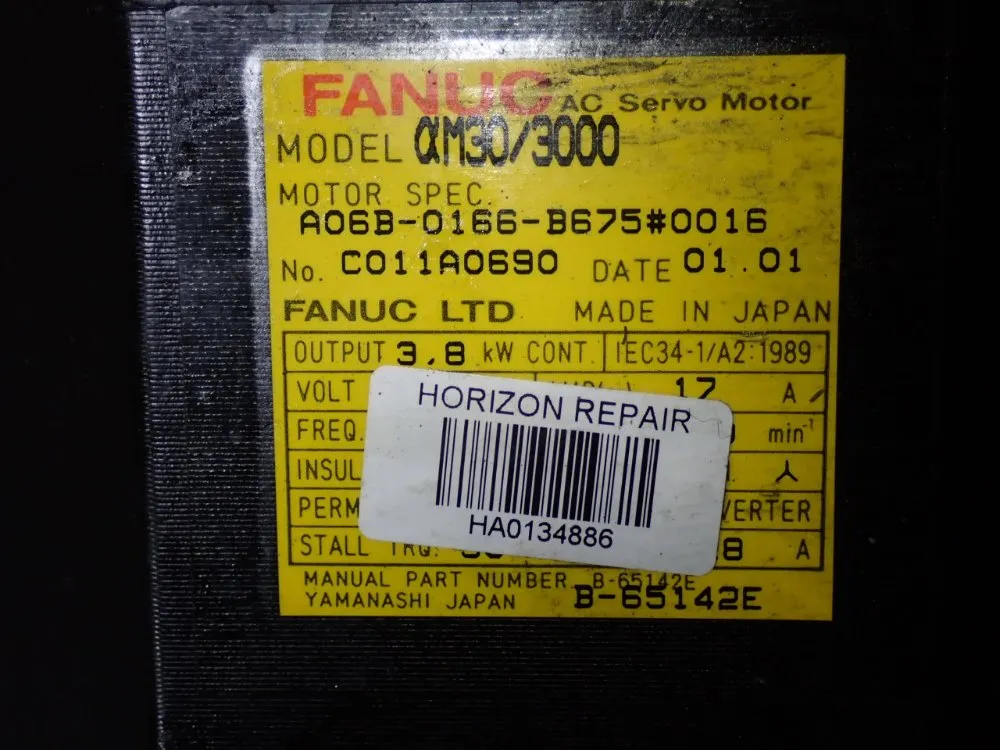 Fanuc 3.8 Kw Servo Motor - Am30/3000