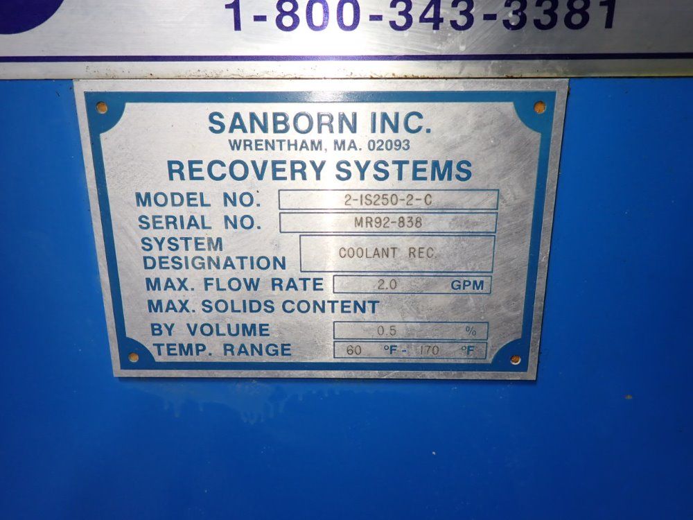 Sanborn Sanborn 2is2502c Recovery System