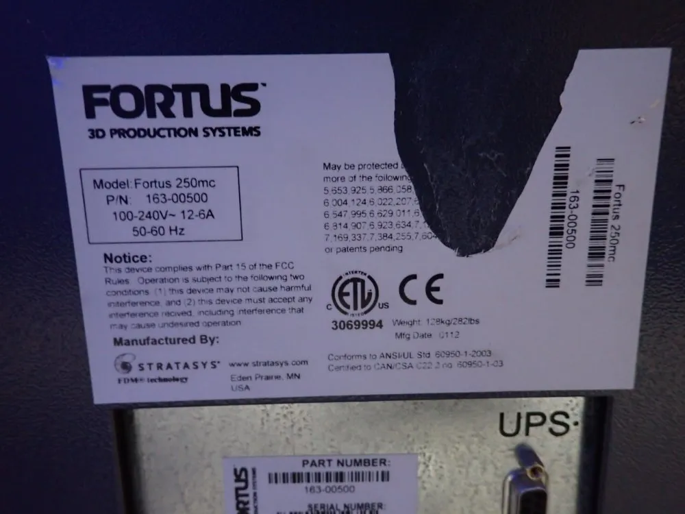 Stratasys Stratasys Fortus 250mc 3d Printer