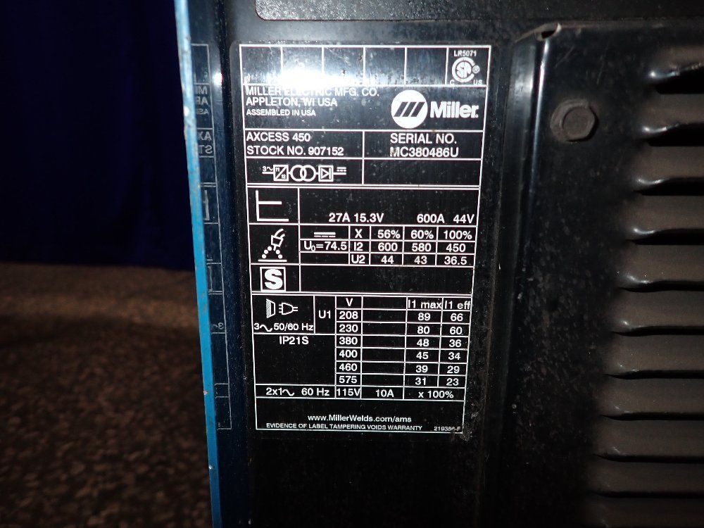 Miller Miller Axcess 450 Welder