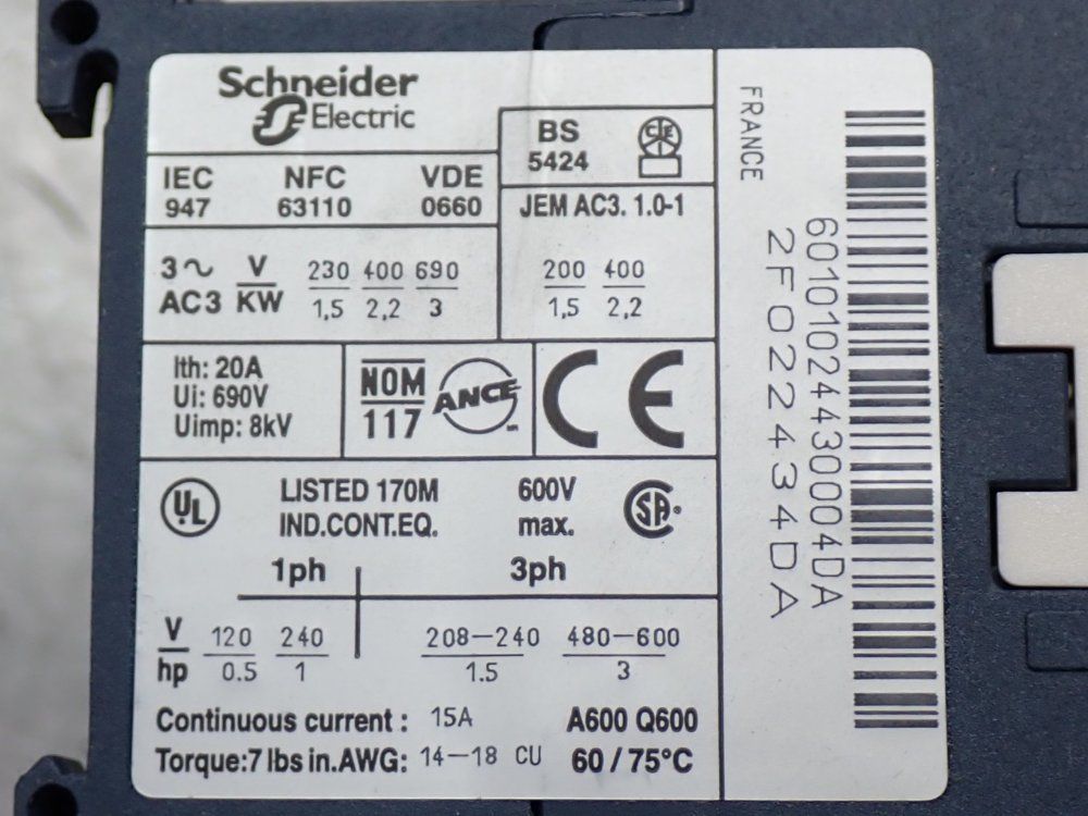 Telemecanique Reversing Contactor 3 Pole - Lp2 K0601bd3