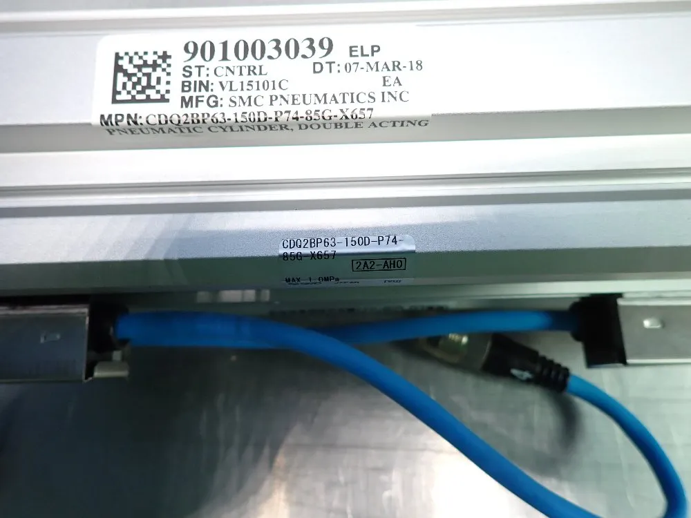 Smc Pneumatic Cylinder - Cdq2bp63-150d-p74-85g-x657