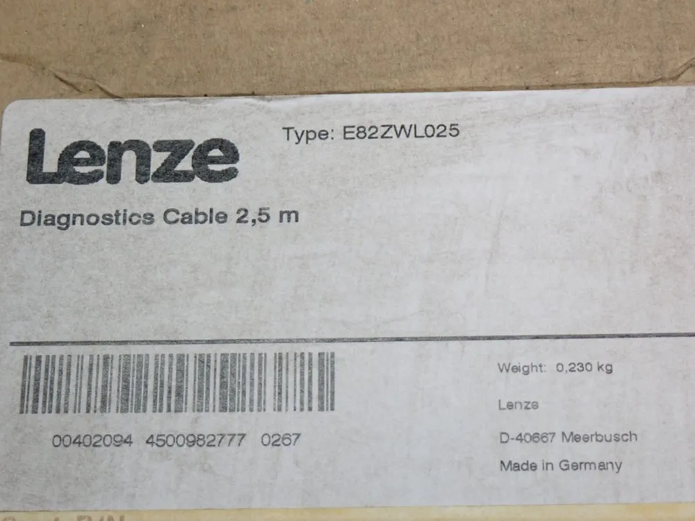 Lenze 2.5m Connection Cable - E82zwl025