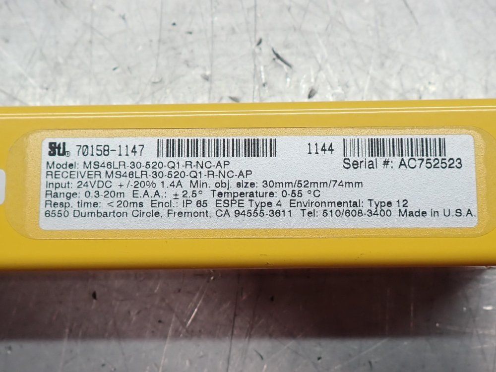 Scientific Tech Light Curtain - Ms46lr-30-520-q1-r-nc-ap